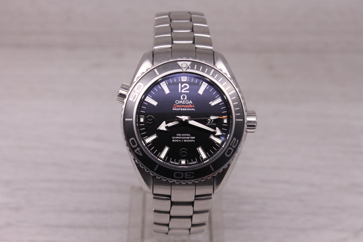 Omega Seamaster Planet Ocean Midsize 37.5mm Steel Automatic Diver Watch Box Card