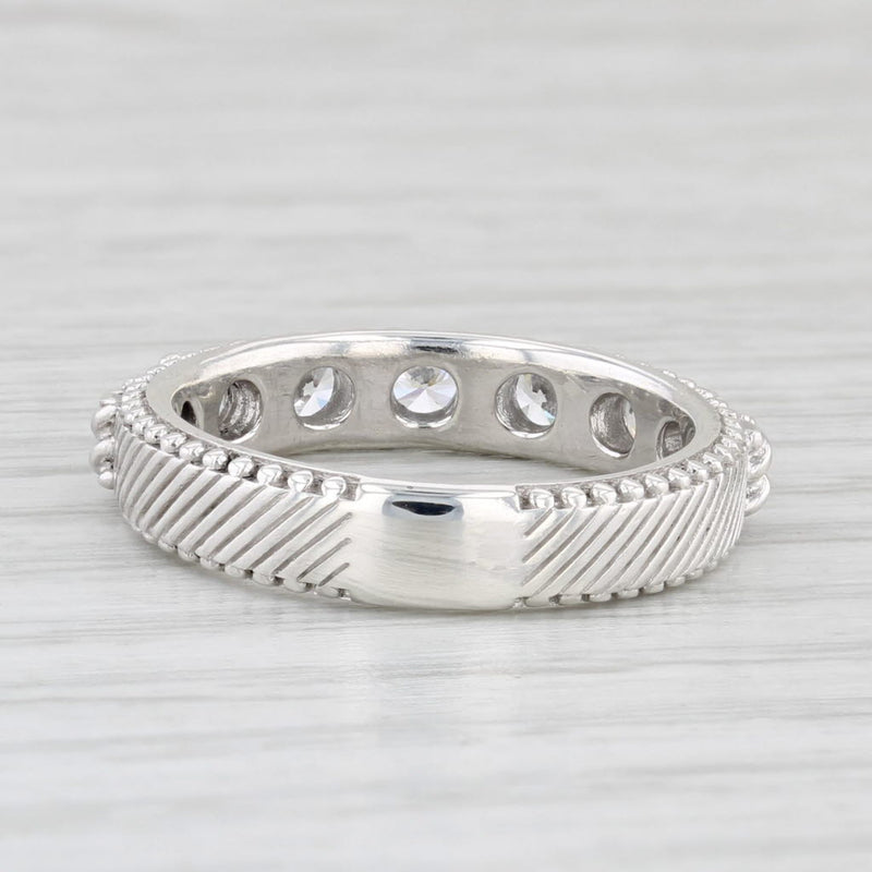 Light Gray 0.60ctw Cubic Zirconia Ring Sterling Silver Stackable Band Judith Ripka