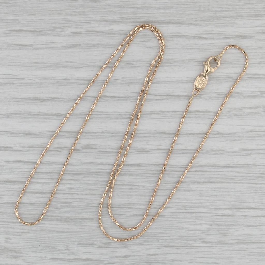 20.25" 1.1mm Nugget Rope Chain 14k Yellow Gold