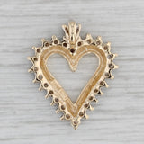 Gray 0.44ctw Diamond Halo Open Heart Pendant 10k Yellow Gold