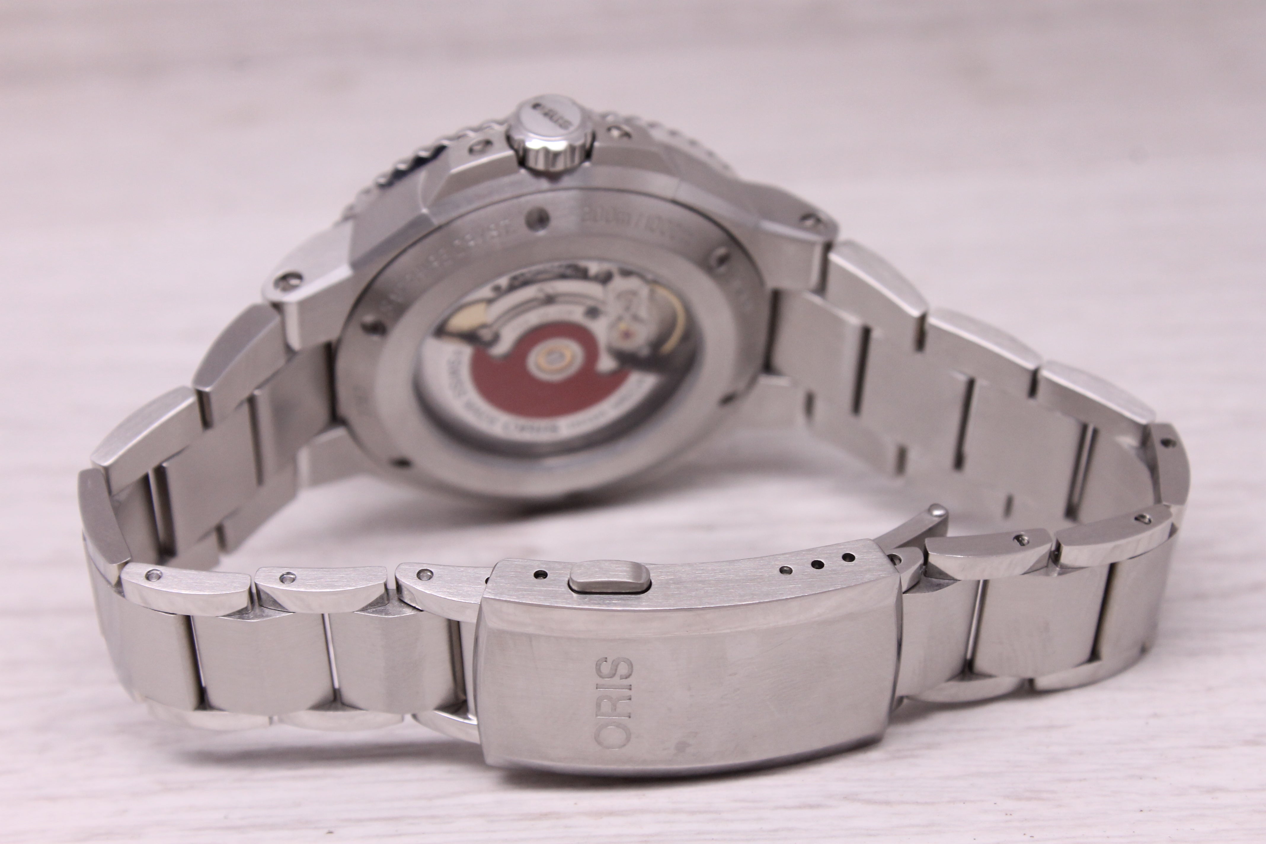 Oris Aquis 7787 Mens 41.5mm Steel Automatic Divers Watch w Box Bracelet Extras