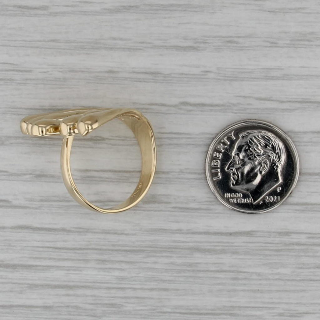 Abstract Tapering Drop Ring 14k Yellow Gold Size 7-7.25 Statement