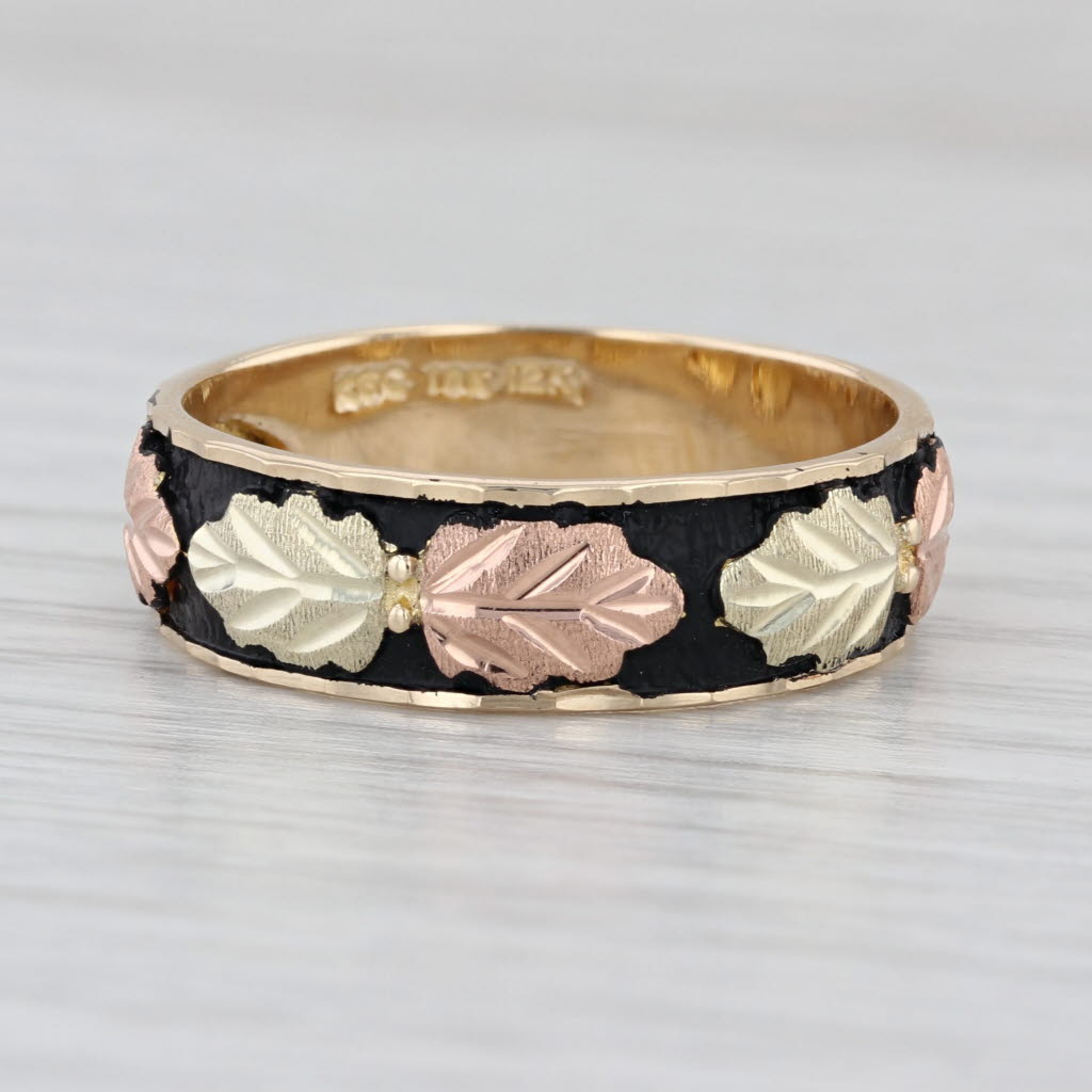 Mount Rushmore Black Hills Gold Leaf Ring Wedding Band 10k 12k Size 11