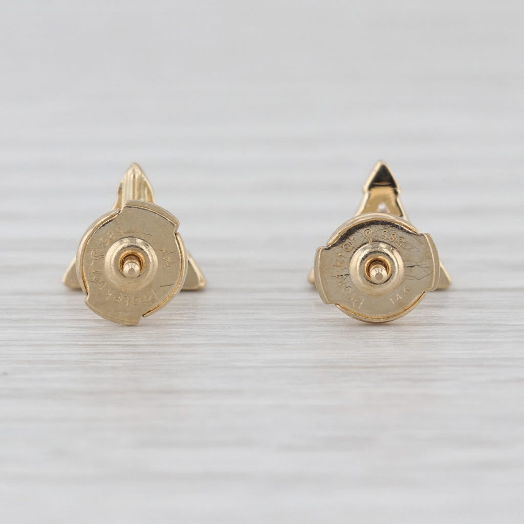 New 1.24ctw VS1 E Trillion Lab Grown Diamond Stud Earrings 14k Gold Studs