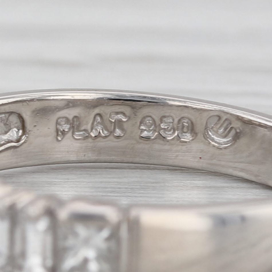 0.88ctw Diamond Platinum Wedding Band 950 Stackable Anniversary Ring