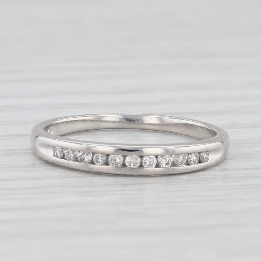 Light Gray 0.20ctw Diamond Wedding Band 950 Platinum Stackable Anniversary Ring