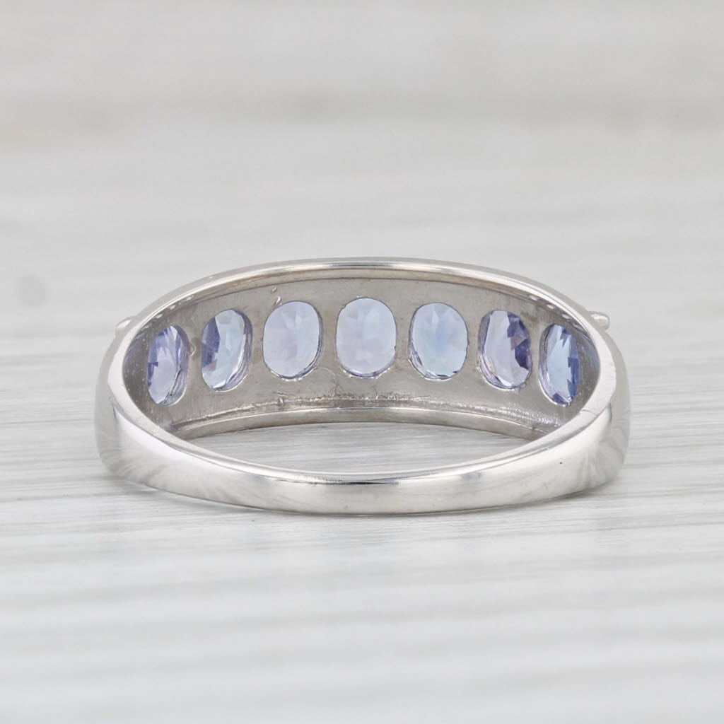 Light Gray 1.40ctw Tanzanite Ring 10k White Gold Size 7 Stackable Wedding Band