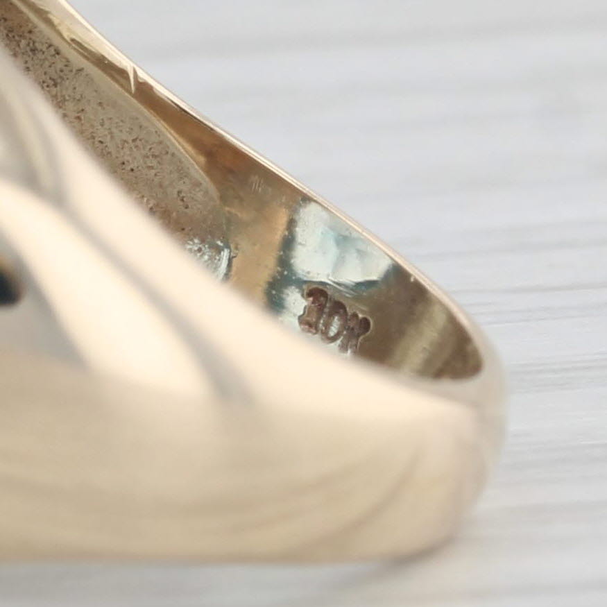 Light Gray 12.15ct Round Blue Topaz Solitaire Ring 10k Yellow Gold Size 6.25