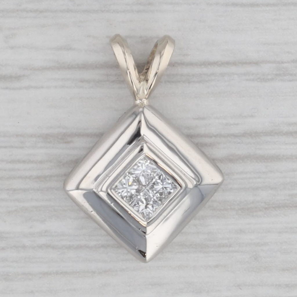 Gray 0.12ctw Diamond Pendant 950 Platinum Small Drop