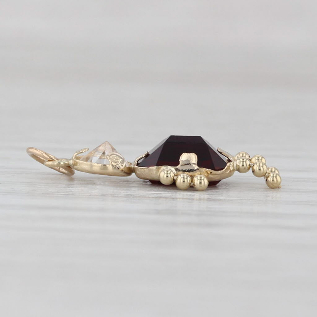Simulated Garnet January Birthstone Girl Pendant 14k Gold Cubic Zirconia Charm