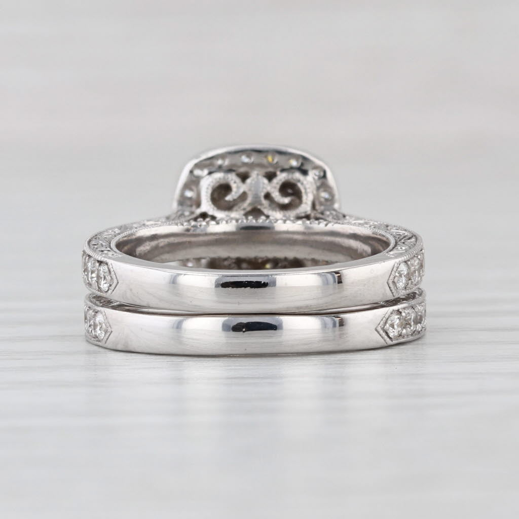 Neil Lane 1.16ctw Diamond Halo Engagement Ring Wedding Band Bridal 14k Gold