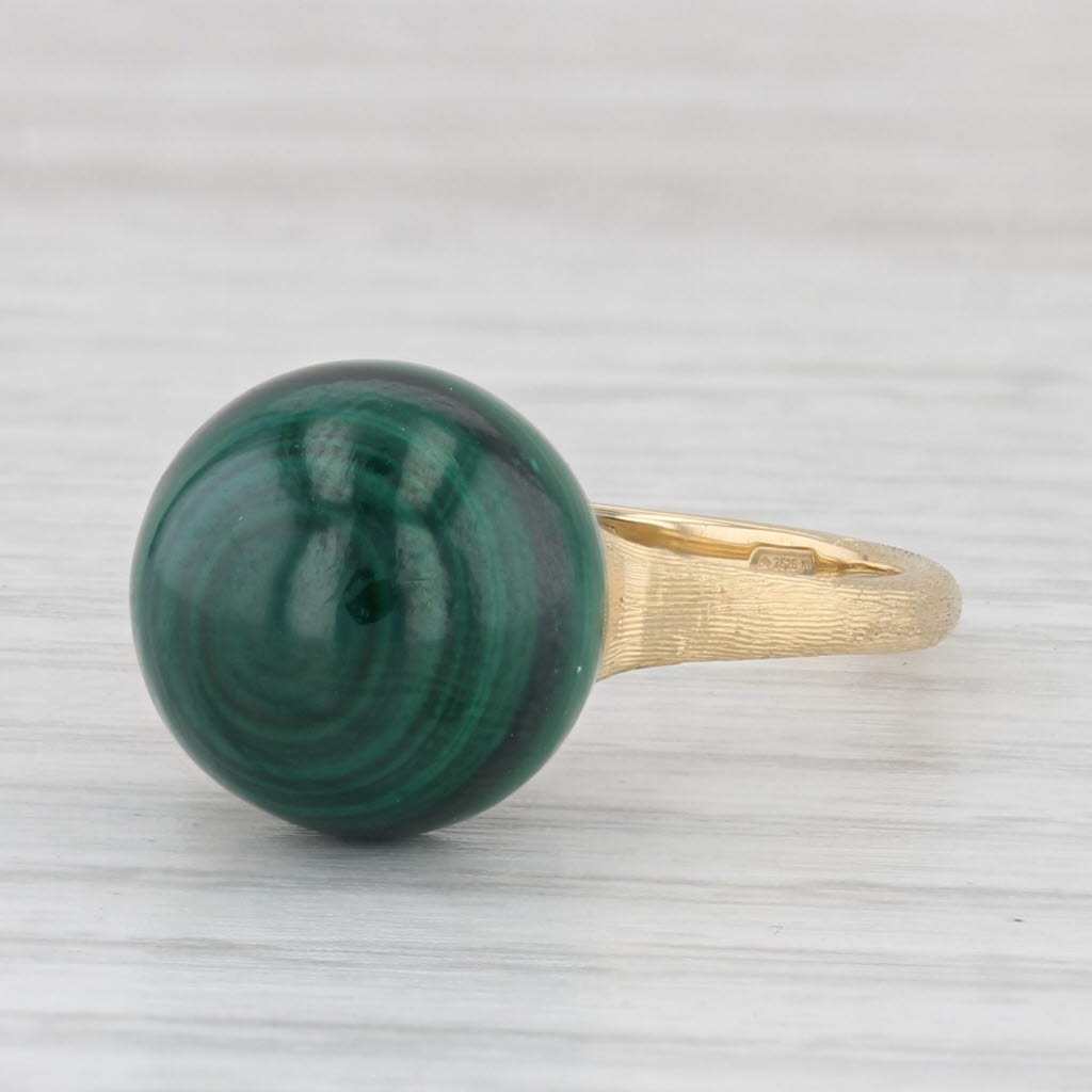 Marco Bicego Africa Green Malachite Bead Ring 18k Yellow Gold Size 7.25