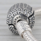 Authentic Pandora Signature Pave Clasp Bracelet Sterling Silver 7.1" 590723CZ