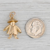 Figural Asian Themed Charm 18k Yellow Gold Souvenir Pendant