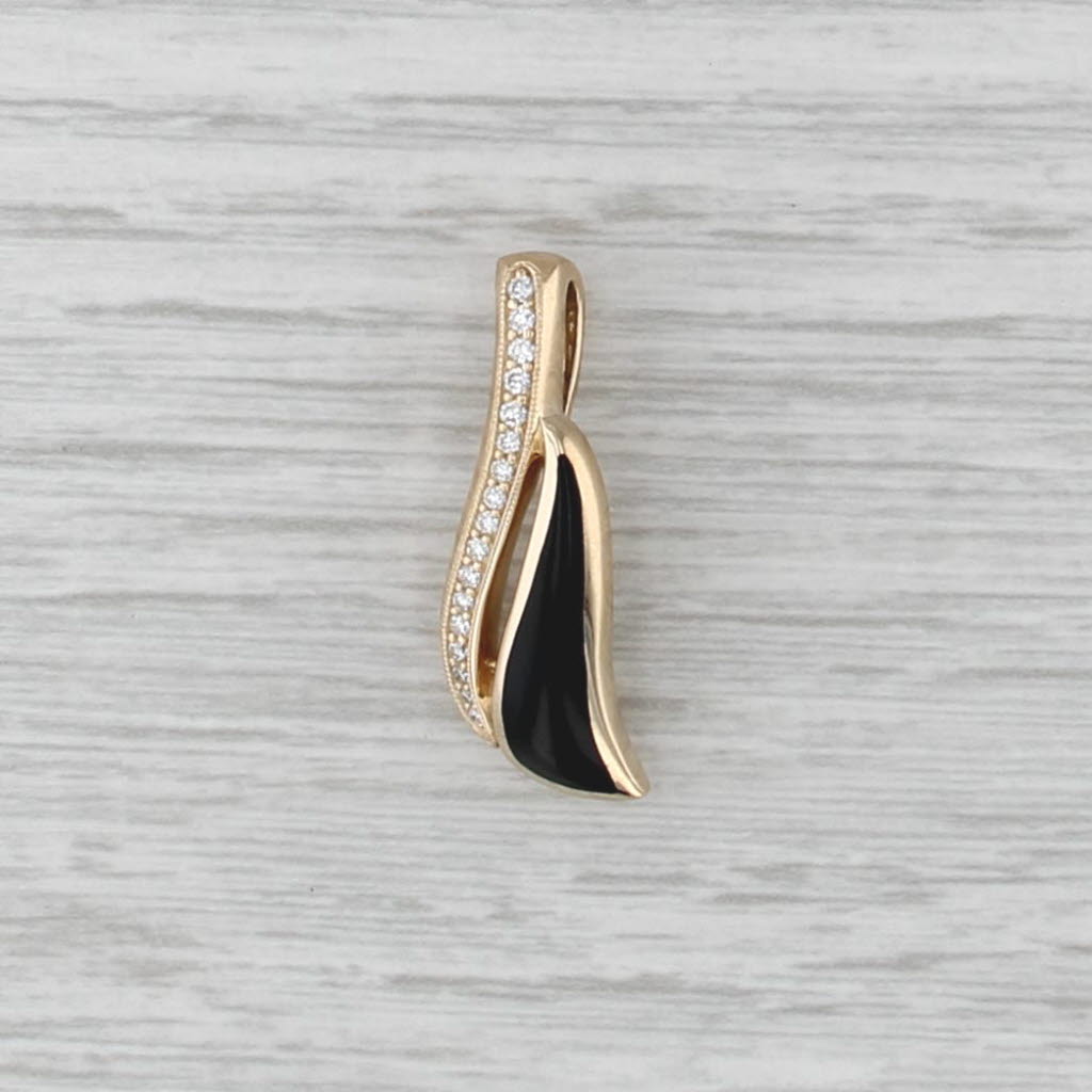 Kabana Black Coral 0.12ctw Diamond Journey Pendant 14k Yellow Gold