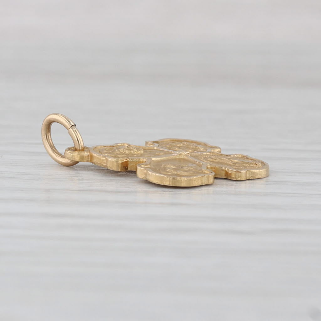 Catholic Call a Priest Emergency Cross Pendant 14k Yellow Gold Charm