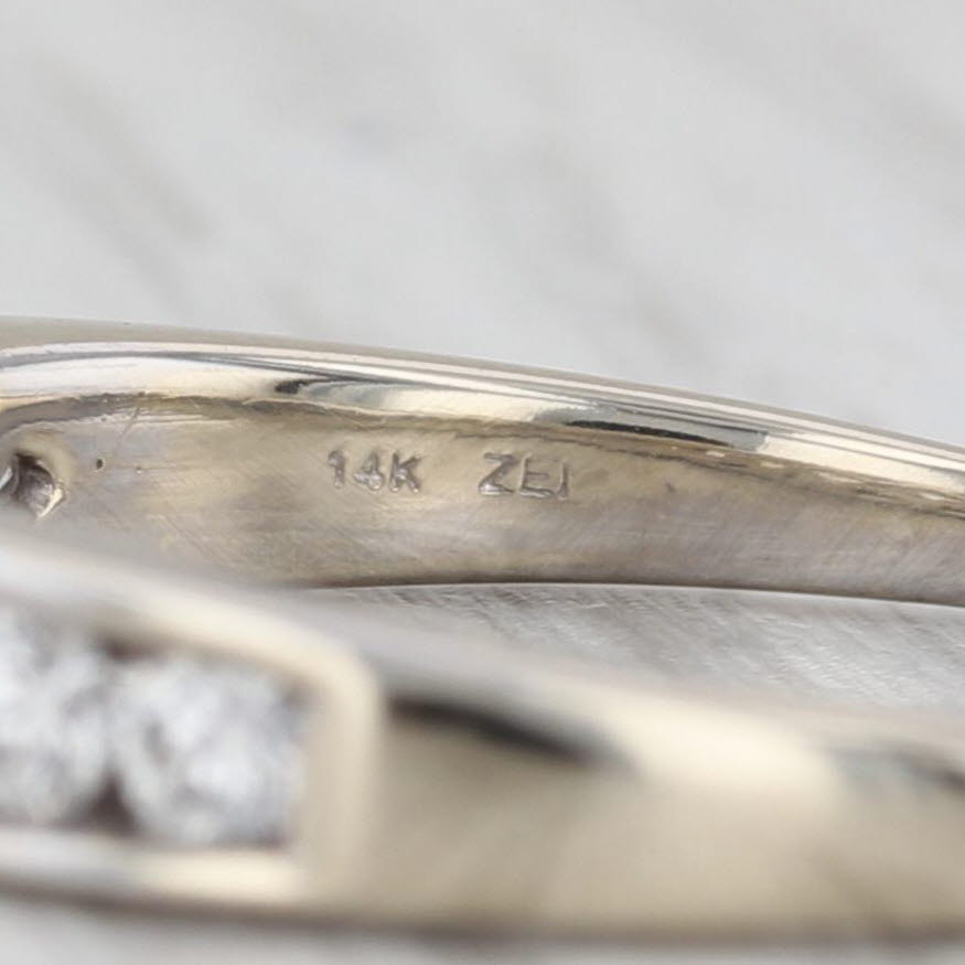 Gray 0.47ctw Diamond Wedding Band 14k White Gold Stackable Anniversary Ring Sz 8.75