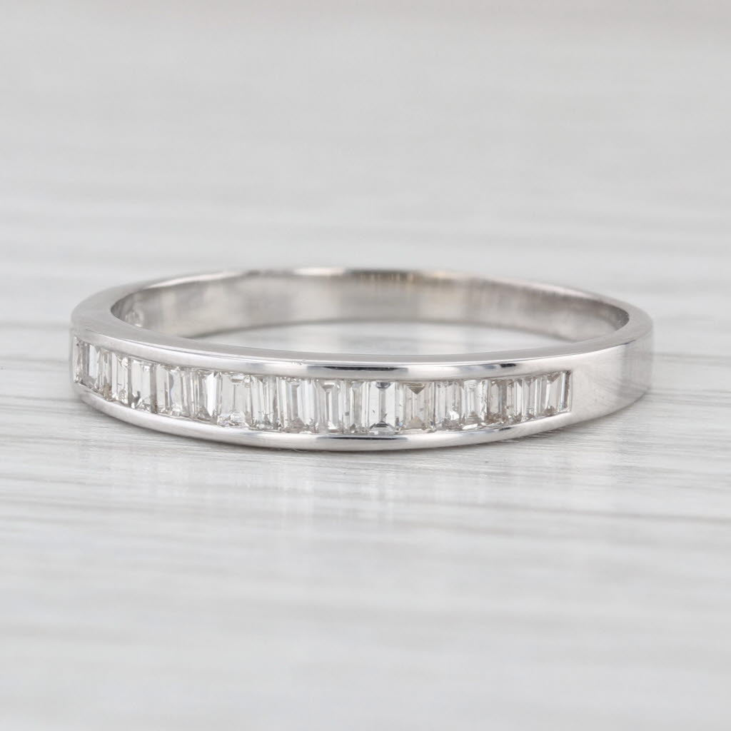 0.34ctw Diamond Wedding Band 14k White Gold Stackable Anniversary Ring Size 9.25