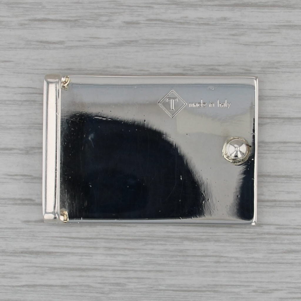 Engravable Rectangle Belt Buckle Sterling Silver 34.5 x 49.2mm Italian
