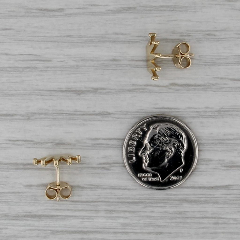 Crown Stud Earrings 18k Yellow Gold Studs