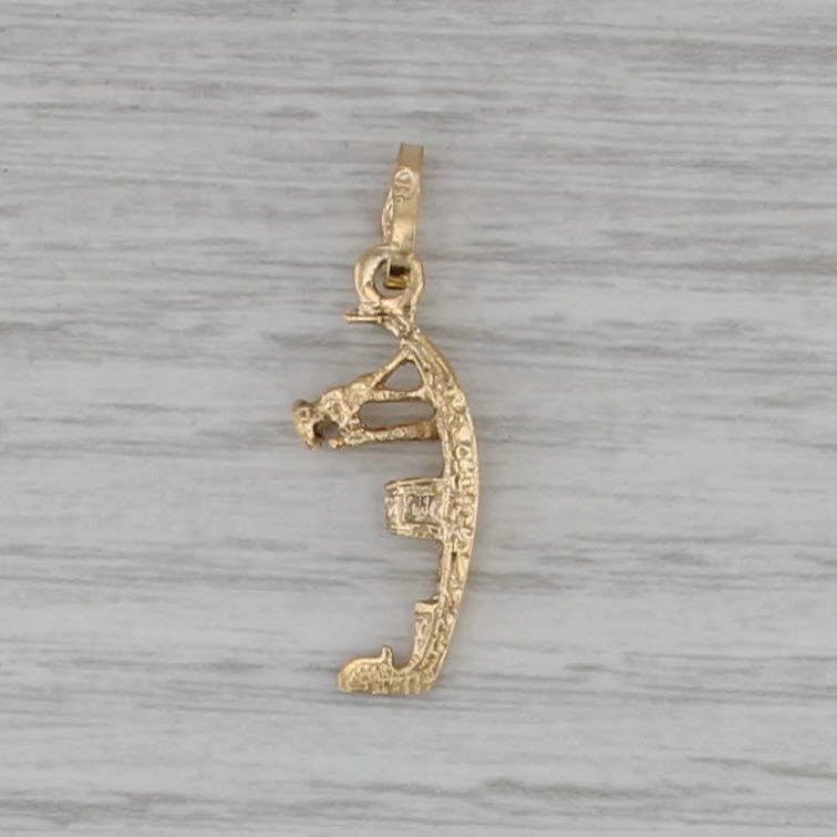 Venice Italy Gondolier Gondola Souvenir Charm 18k Yellow Gold Pendant