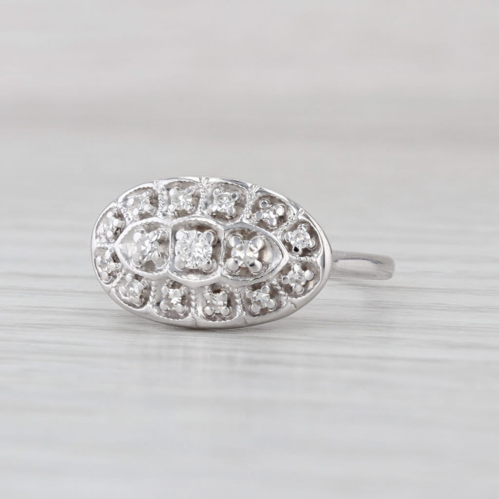 Vintage 0.22ctw Diamond Ring 14k White Gold Size 7.5