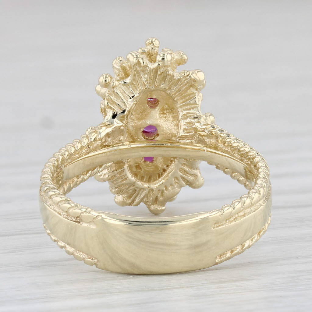 Light Gray 0.38ctw Ruby 3-Stone Ring 14k Yellow Gold Size 6.75