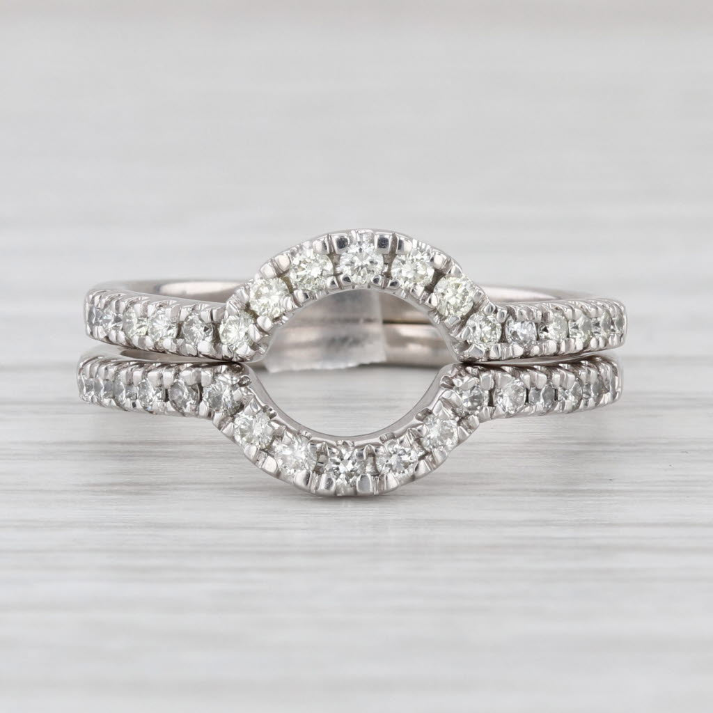 0.50ctw Contoured Diamond Rings Jacket Anniversary Wedding Band 14k Gold Size 7