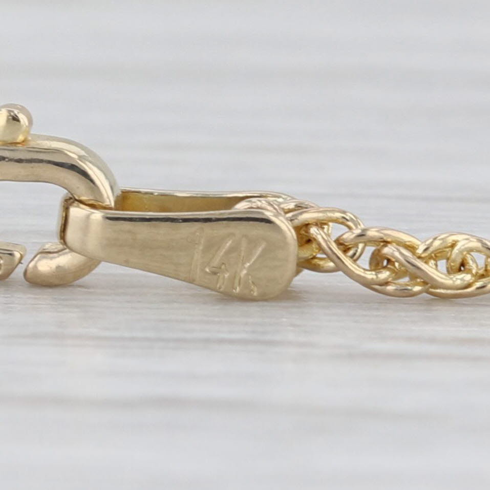 Wheat Chain Necklace 14k Yellow Gold 18" 1.5mm