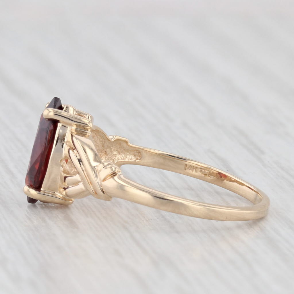 Light Gray 1.30ct Marquise Garnet Solitaire Ring 14k Yellow Gold Size 6.25