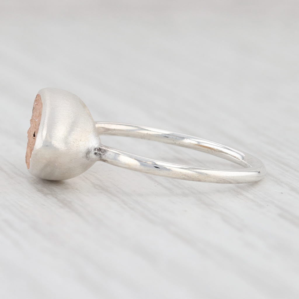 New Nina Nguyen Sand Druzy Quartz Ring Size 7 Sterling Silver Solitaire
