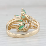Light Gray 0.63ctw 3-Stone Emerald Diamond Ring 14k Yellow Gold Size 6.5