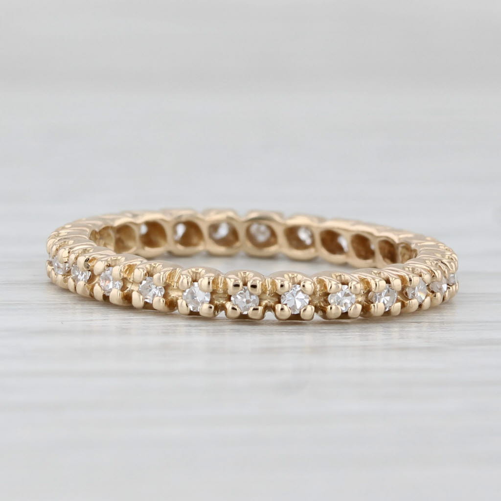 Light Gray 0.24ctw Diamond Eternity Band 14k Yellow Gold Wedding Anniversary Stackable Ring