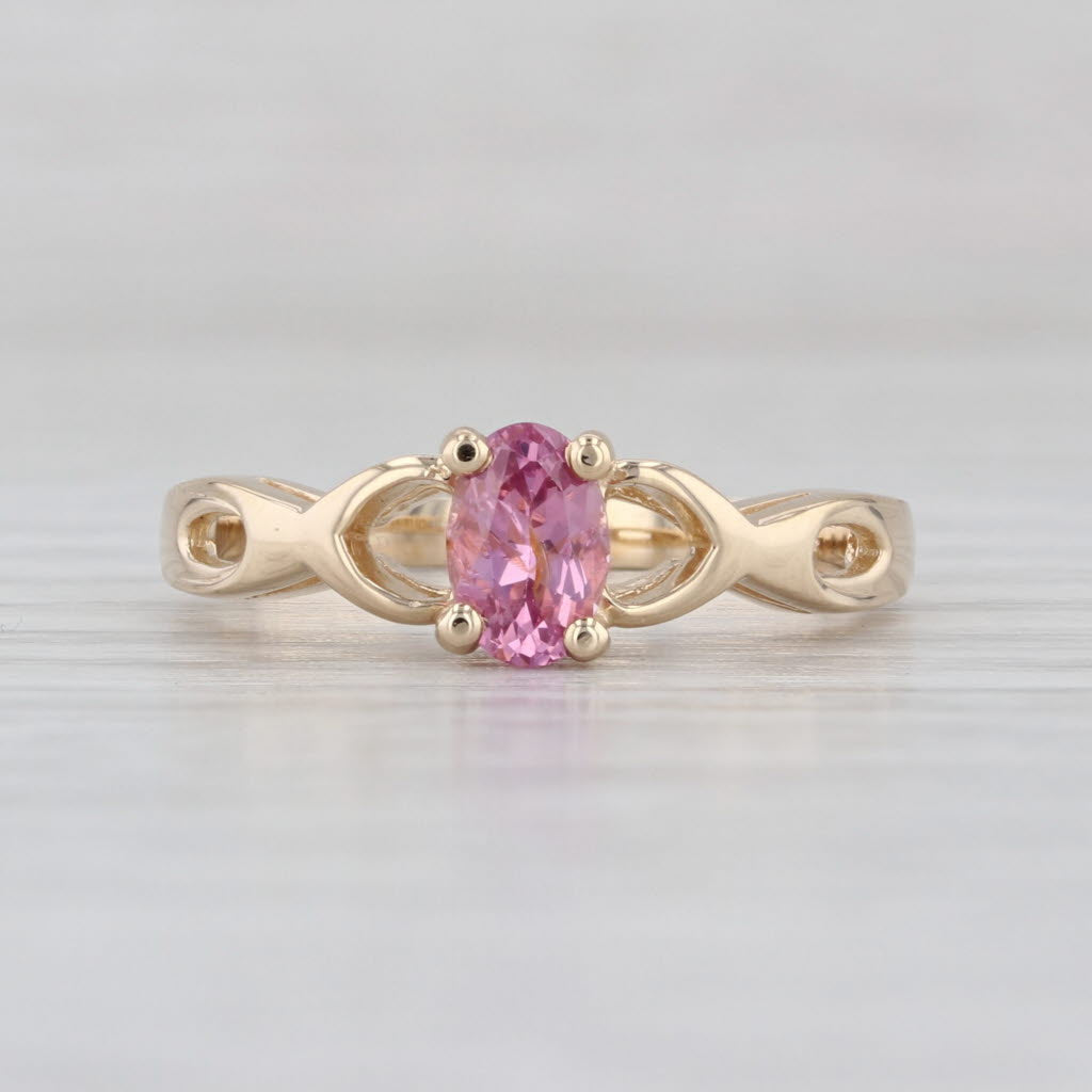 0.60ct Oval Pink Spinel Solitaire Ring 14k Yellow Gold Size 6.75