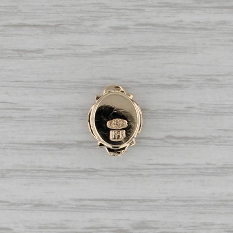 Old Victoria 0.45ct Blue Topaz Slide Bracelet Charm 14k Yellow Gold Vintage