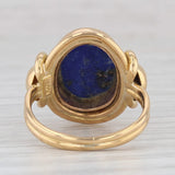 Vintage Blue Lapis Lazuli Ring 22k Yellow Gold Size 5.5 Oval Cabochon Solitaire
