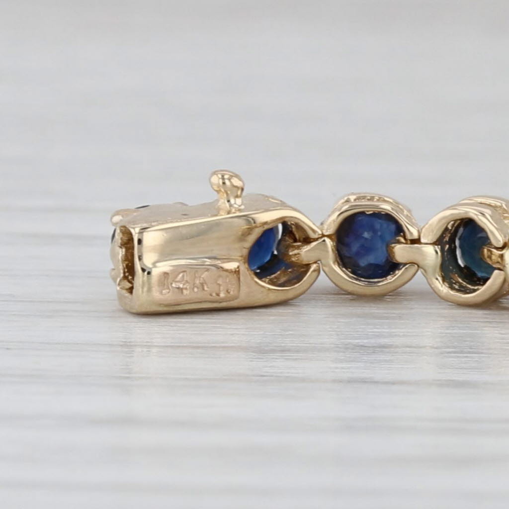 6.50ctw Blue Sapphire Tennis Bracelet 14k Yellow Gold 7.5" 3.7mm