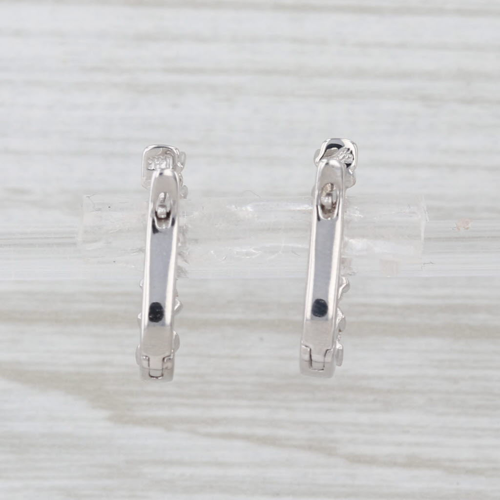 0.42ctw Diamond Journey J-Hook Earrings 14k White Gold Snap Top Drops