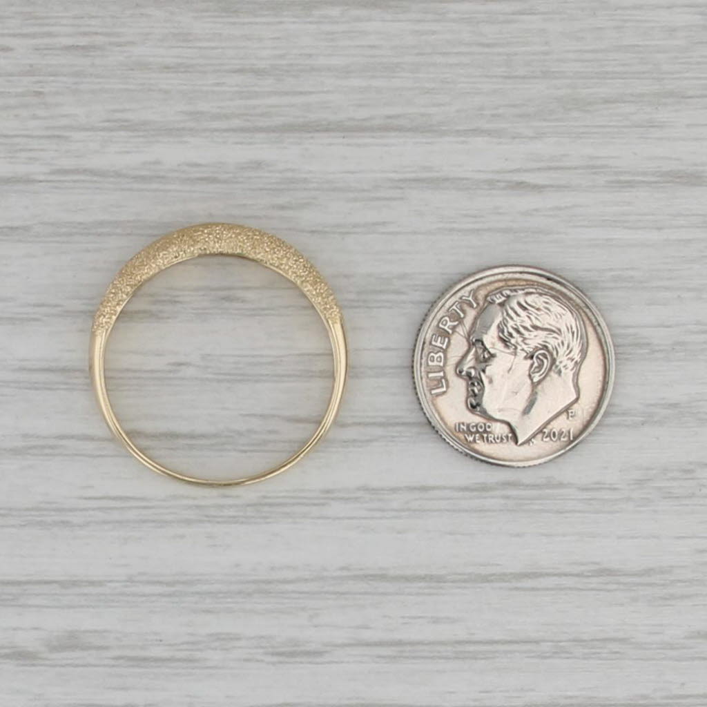 Milor Brushed Gold Ring 14k Yellow Gold Size 10.25 Stackable Wedding Band