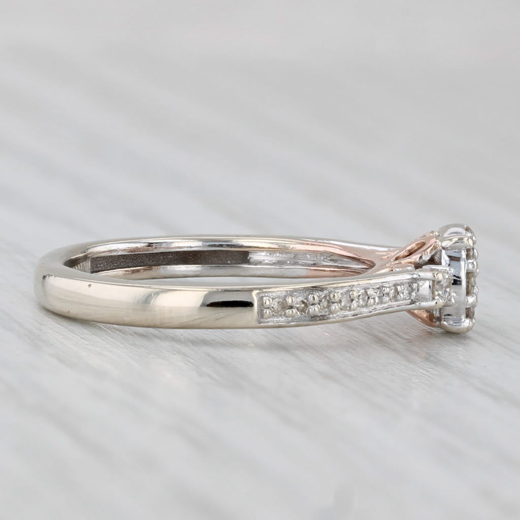 Light Gray 0.19ctw Diamond Cluster Engagement Ring 10k White Gold Size 5