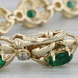 Dark Gray 3.65ctw Emerald Diamond Tennis Bracelet 14k Yellow Gold 7.25" 6.6mm