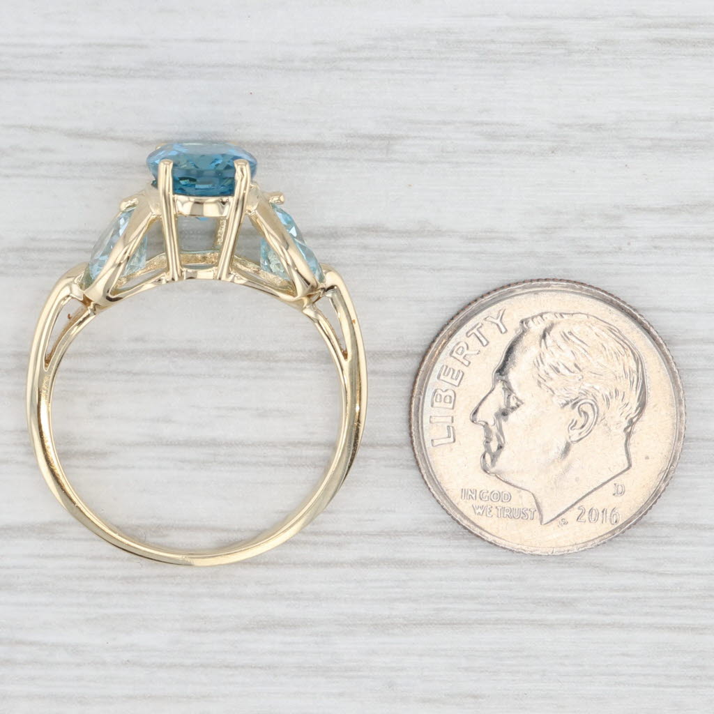 Light Gray 3.35ctw London & Light Blue Topaz Ring 14k Yellow Gold Size 8.25