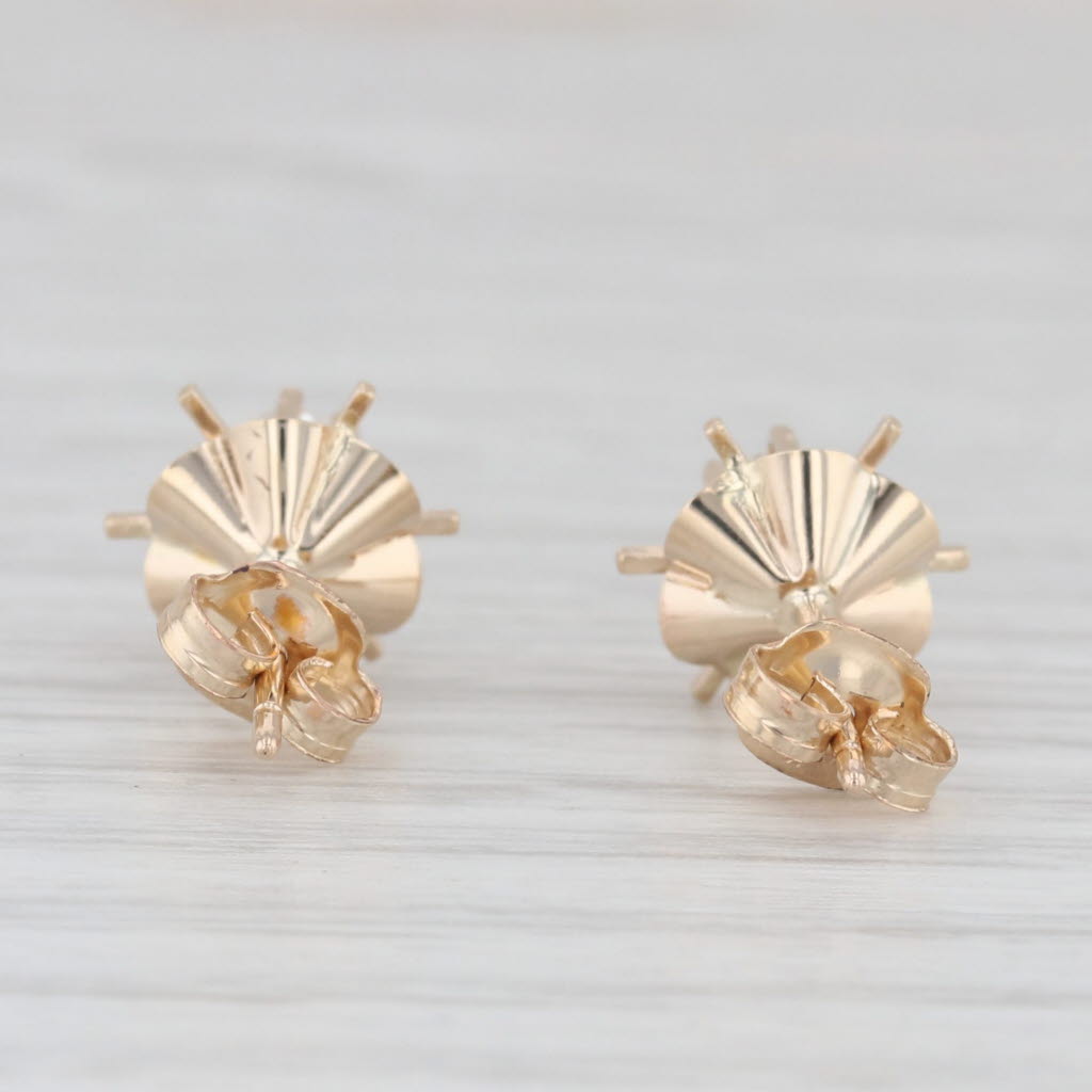 Light Gray Vintage 0.33ctw Diamond Buttercup Stud Earrings 14k Yellow Gold