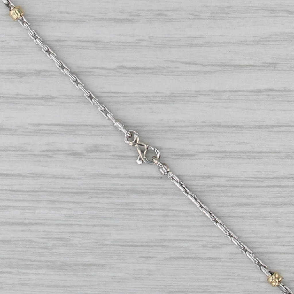 2-Toned Cable Chain Necklace 14k White & Yellow Gold 18 1/2" 3mm
