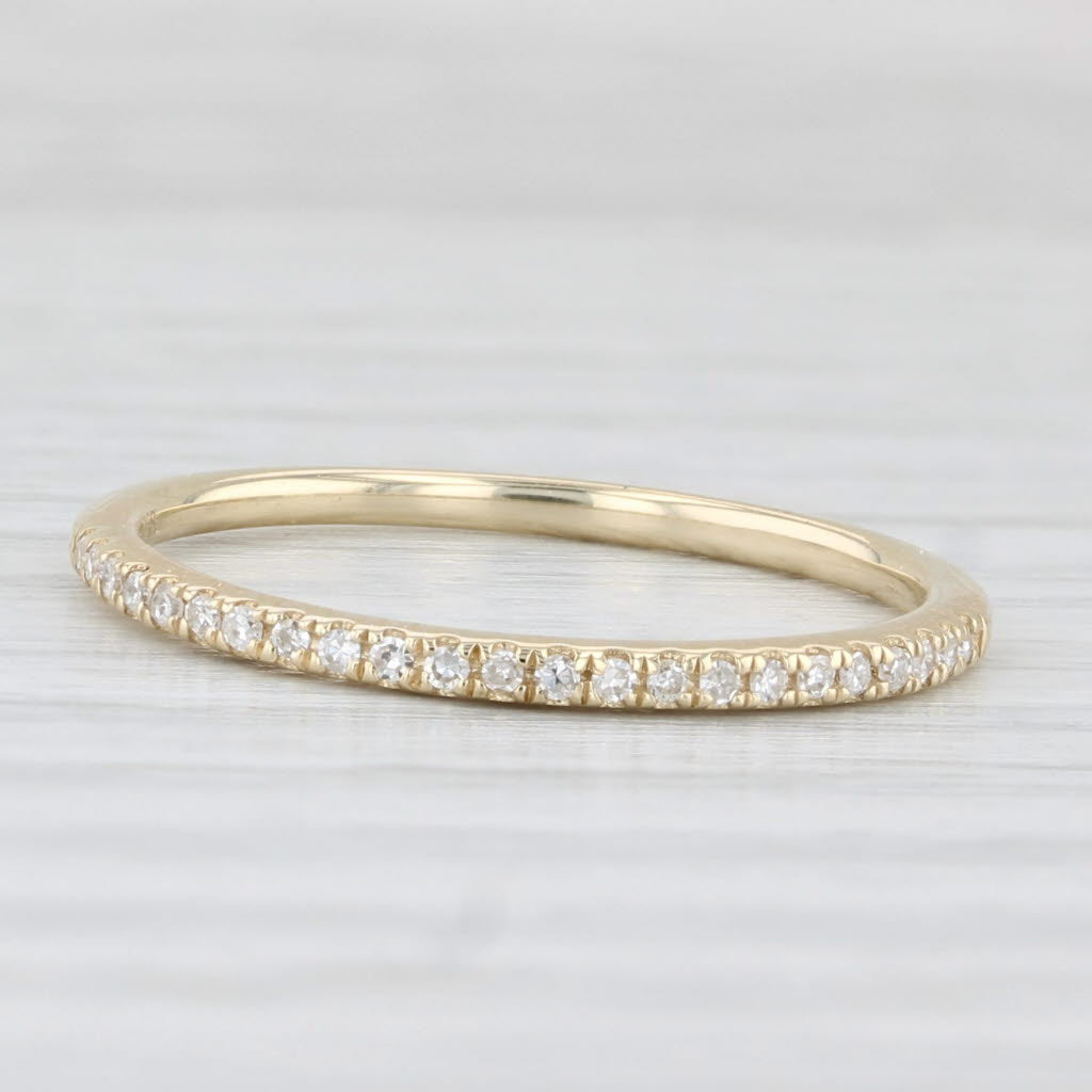 Light Gray 0.10ctw Diamond Stackable Wedding Band Size 7 10k Yellow Gold Ring