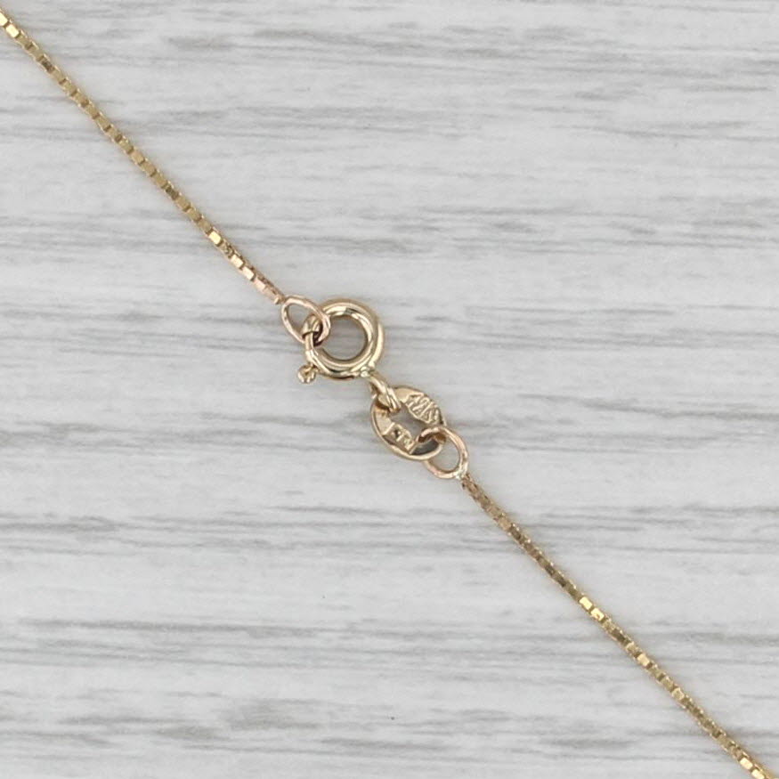 Box Chain Necklace 14k Yellow Gold 18" 0.8mm