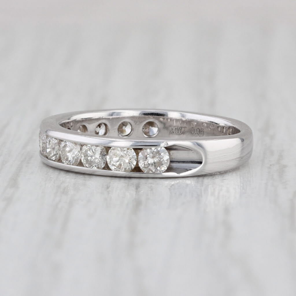 1ctw Diamond Wedding Band 14k White Gold Anniversary Stackable Ring Size 7