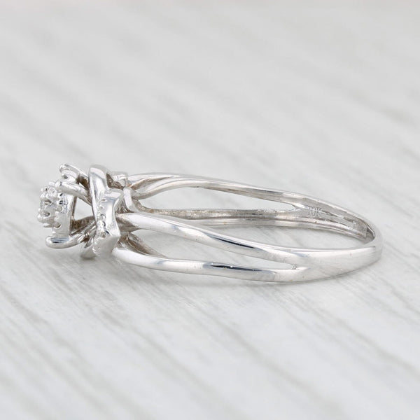 Round Diamond Engagement Ring 10k White Gold Size 7.25