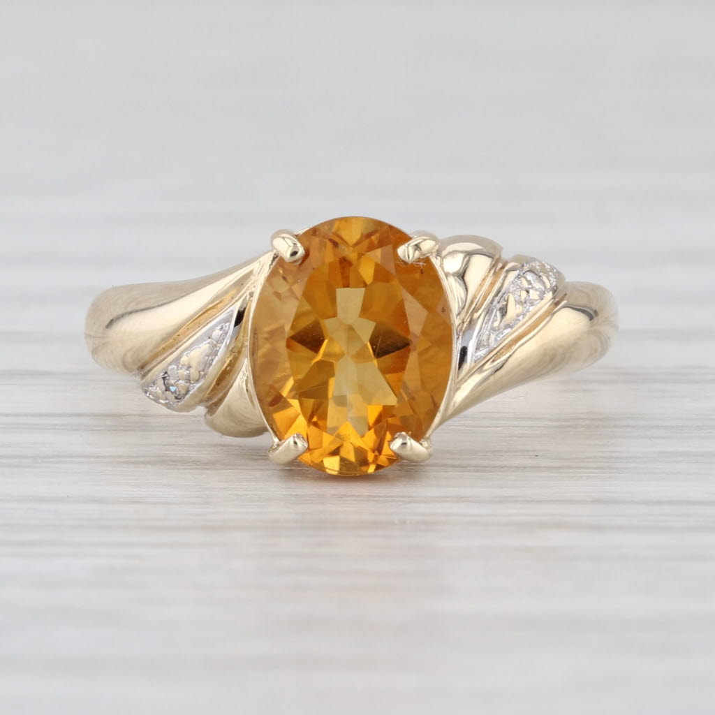 1.58ct Oval Citrine Diamond Ring 10k Yellow Gold Size 6