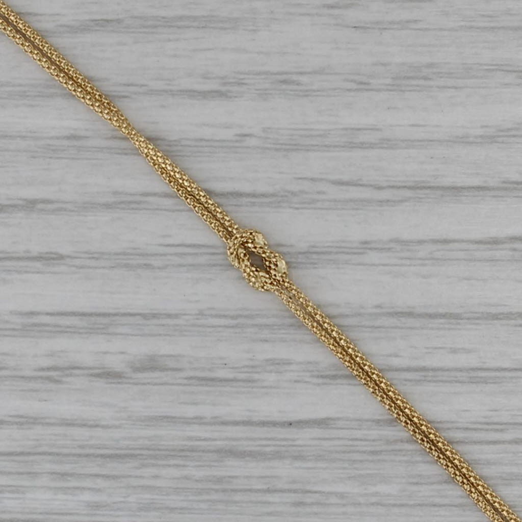 Knotted Double Popcorn Chain Bracelet 14k Yellow Gold 6.75"